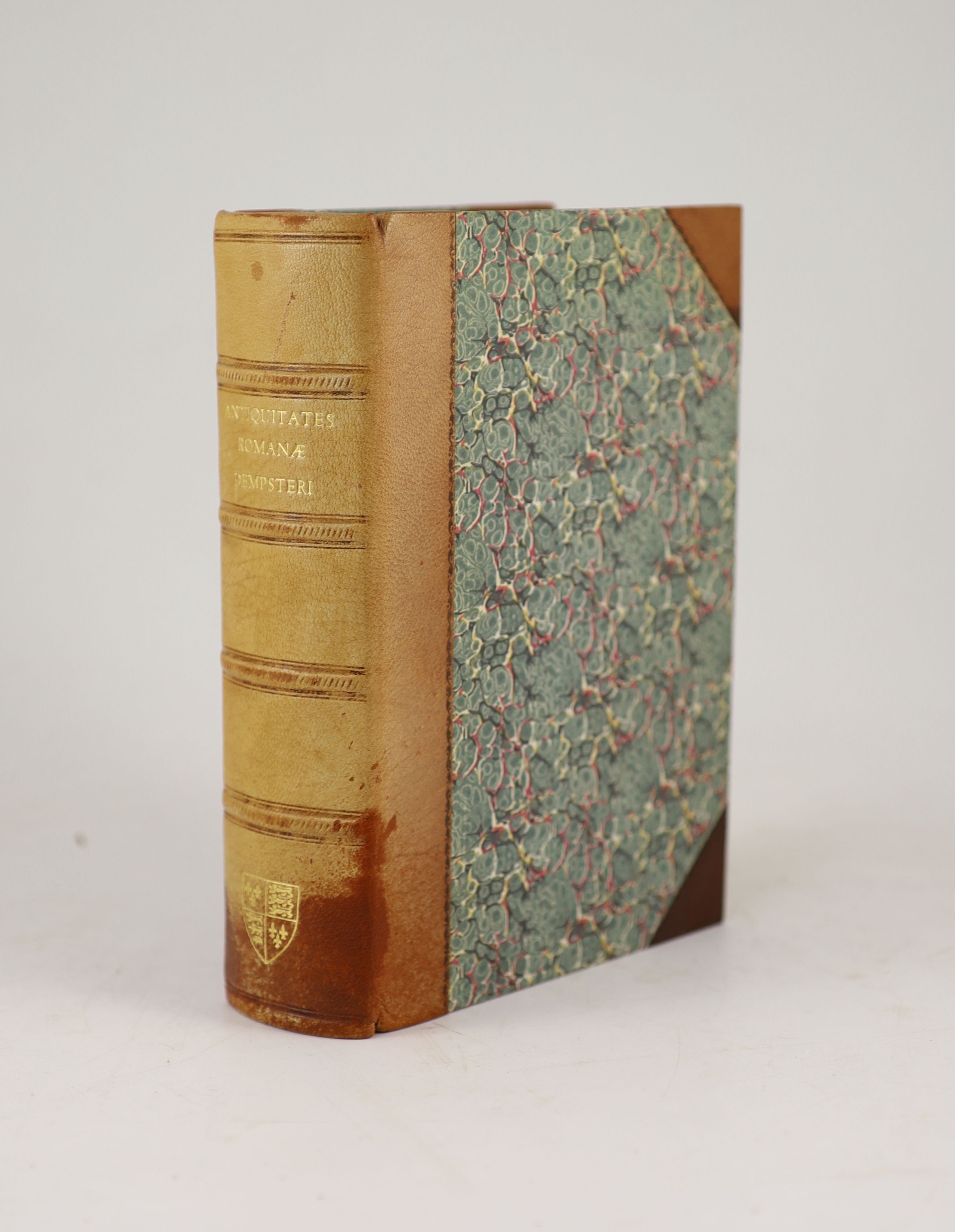Dempster, Thomas - Antiquitatum Romanarum Corpus Absolutissimum ..... editio postrema emendatior, engraved title device, headpiece decorations, 2 folded plans, text engravings; newly rebound half morocco and marbled boar